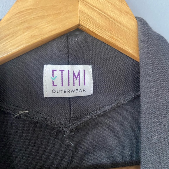 🛑SOLD ETIMI Outerwear Gray Shawl Collar Merino Wool Wrap Sweater Jacket USA - Picture 7 of 10